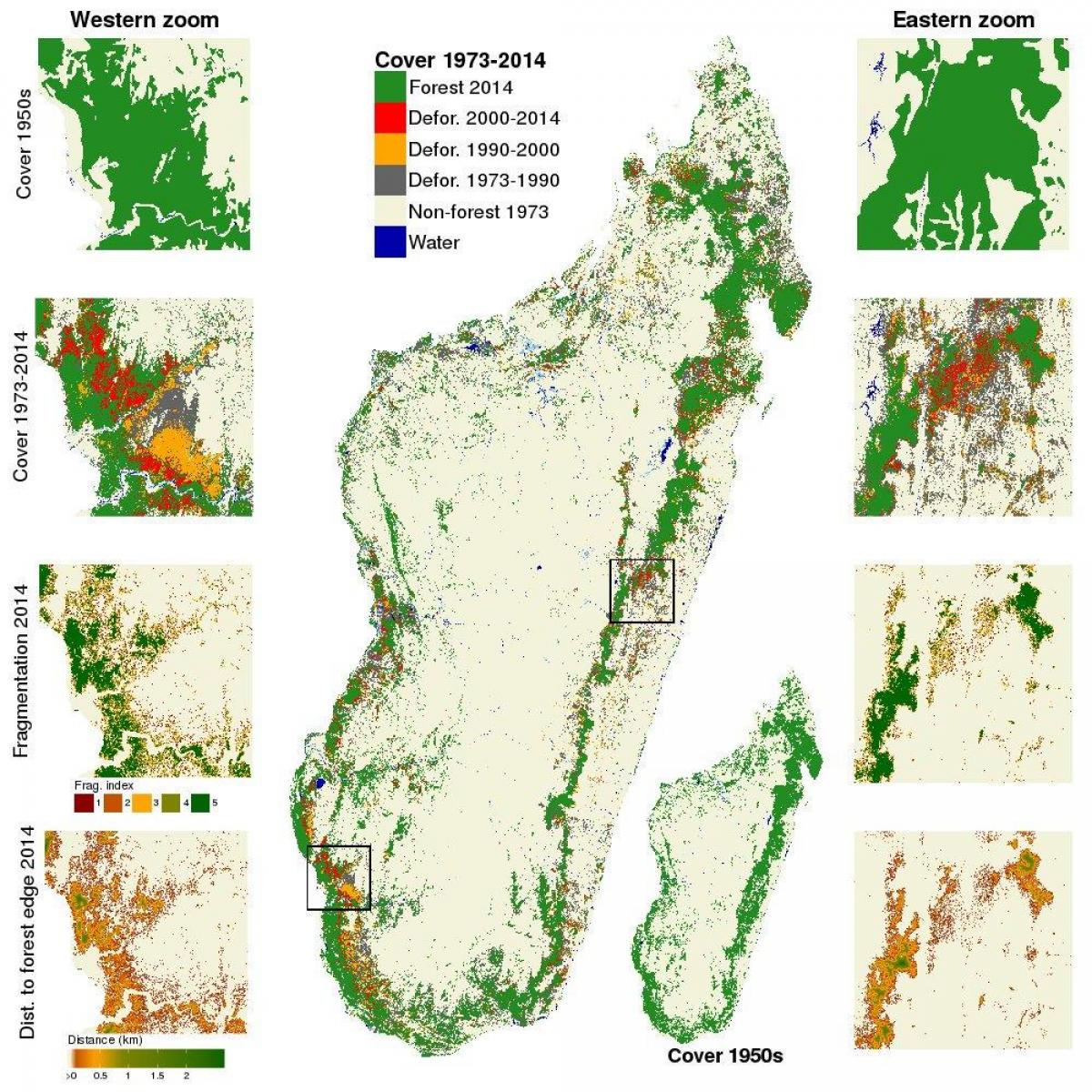 karta över avskogning Madagaskar
