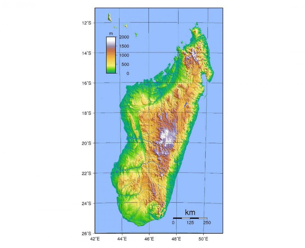 karta över Madagaskar höjd
