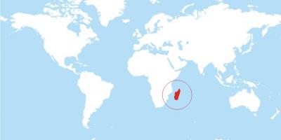 Karta över Madagaskar plats på världen