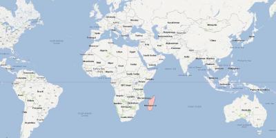 Världskarta som visar Madagaskar