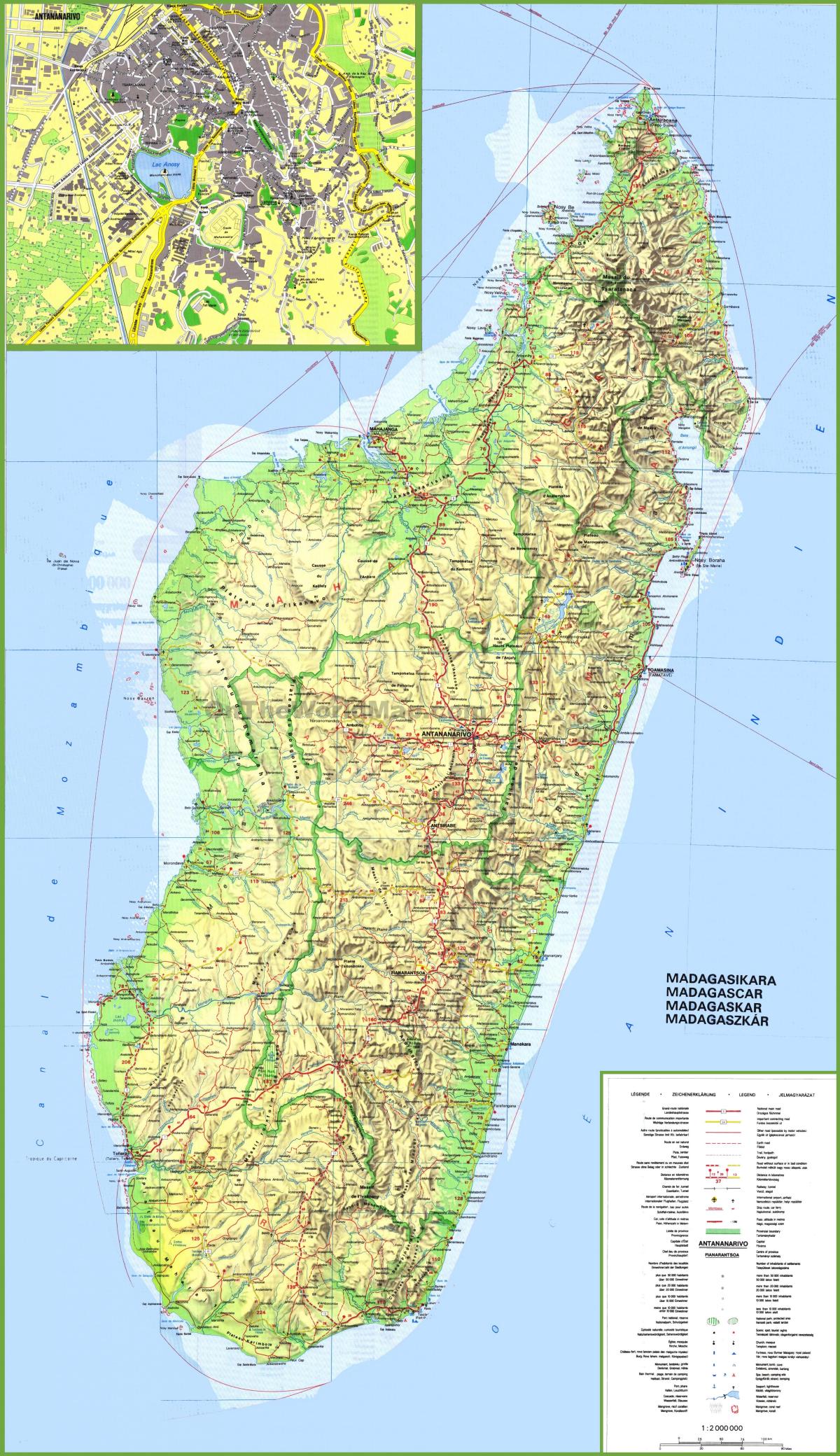 karta som visar Madagaskar