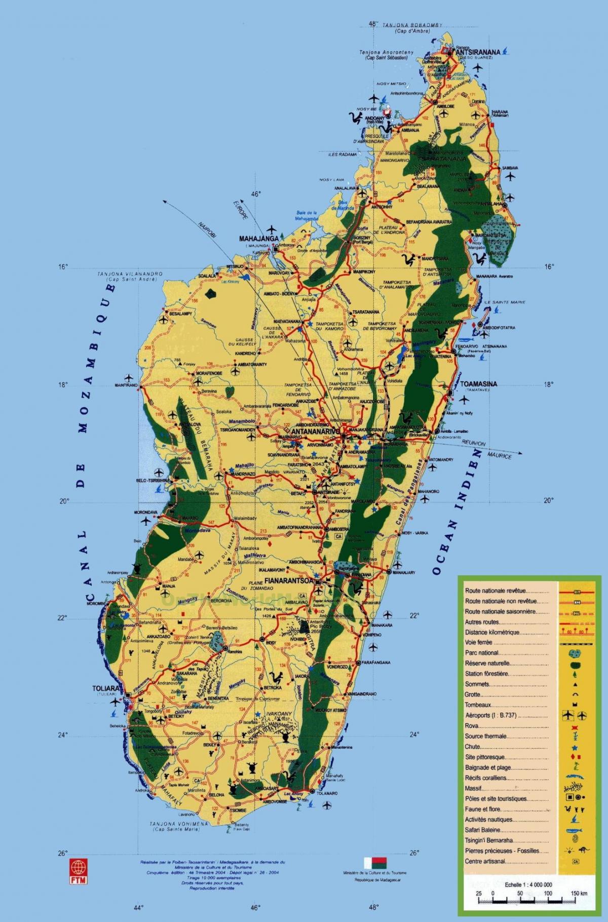 Madagaskar sevärdheter karta