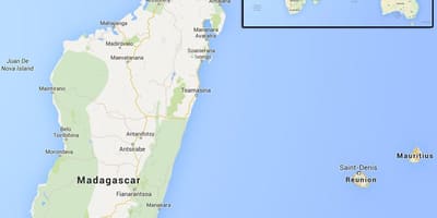 Karta över öarna nära Madagaskar