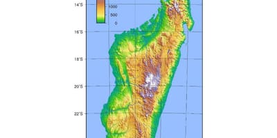 Karta över Madagaskar höjd