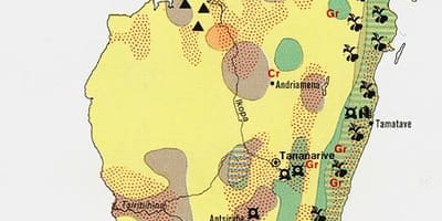 Karta över Madagaskar naturresurser