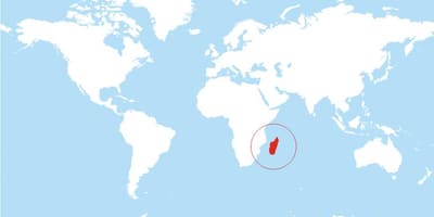 Karta över Madagaskar plats på världen