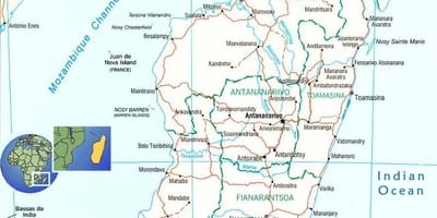 Karta över Madagaskar river