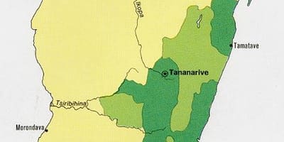 Madagaskar befolkningstäthet karta